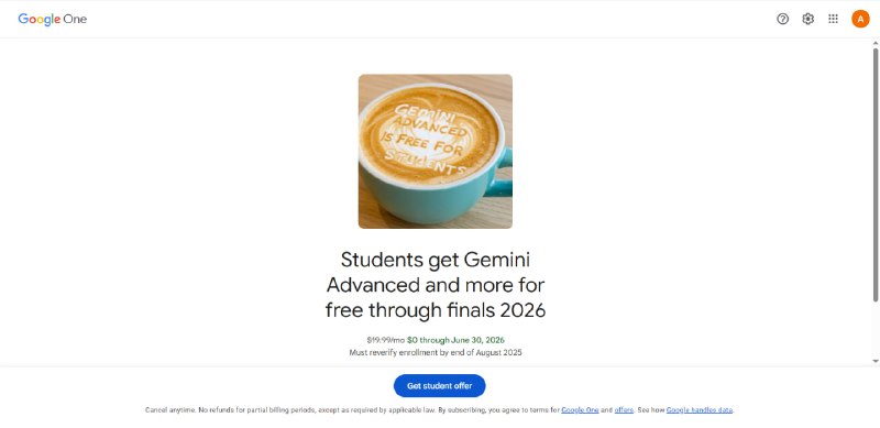 #Google #Gemini Advance #Bug1.使用US IP，登录个人谷歌账号（账号地址为US），打开Gemini学生活动官网  